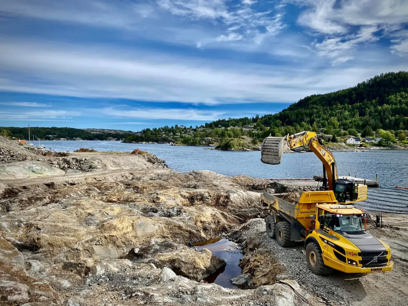 Opparbeidelse av tomter i Kragerø - Steintransport